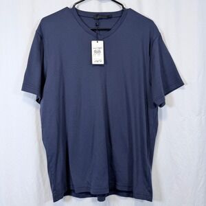 Raffi T-Shirt V-Neck Midnight Blue Aqua Cotton Soft Yarn RW22201 Mens XL